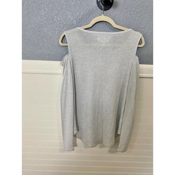 Hollister Gray Long Sleeve Cold Shoulder Top - Picture 7 of 7